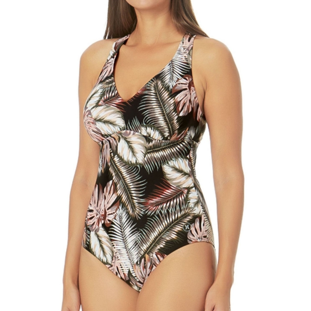 NWT Hurley Scattered Palm One-piece Swimsuit